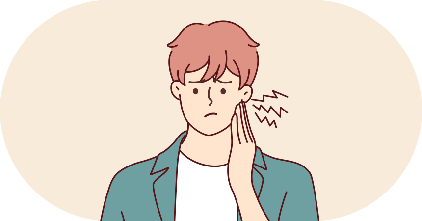 턱 통증 일러스트